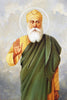 Guru Nanak Dev Nimbate with Hand Raised in Blessing - Indian Sikhism Art Painting - Framed Prints