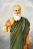 Guru Nanak Dev Nimbate with Hand Raised in Blessing - Indian Sikhism Art Painting - Art Prints