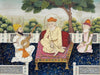 Guru Nanak With Bala And Mardana Punjab - Early 19th Century - Indian Vintage Miniature Sikh Painting - Large Art Prints