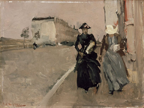 Gust of Wind ( Windstoß)- George Breitner - Dutch Impressionist Painting by George Hendrik Breitner