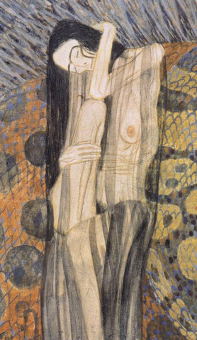 Beethoven Frieze - Nagender Kummer - Large Art Prints by Gustav Klimt