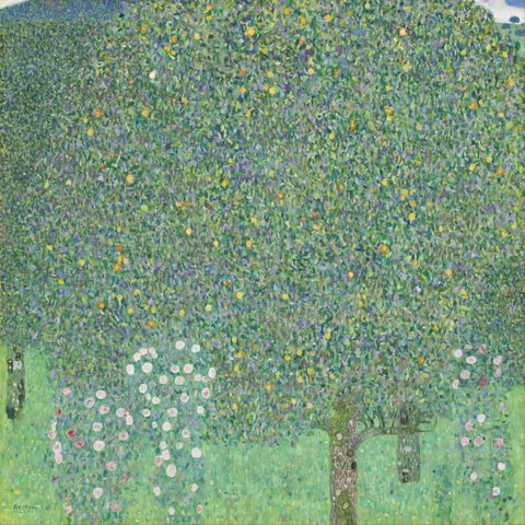 Rose Bushes Under The Trees - Large Art Prints by Gustav Klimt