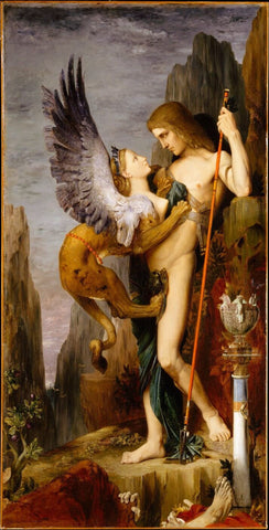 Oedipus and the Sphinx - Life Size Posters by Gustave Moreau