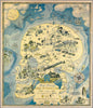 H.J. Lawrence, - Map Showing Isle of Pleasure (Satire of Prohibition) 1931 (Bar Art) - Canvas Prints