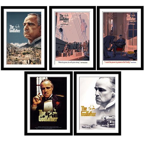 The Godfather - Set of 10 Movie Poster -Framed Poster Paper - (12 x 17 inches)each by Godfather