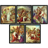 Stations Of The Cross - Christian Art Collection - Set Of 14 Framed Canvas  (12 x 15 inches) Each