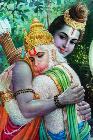 Hanuman And Sriram - Large Art Prints