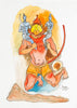 Hanuman (Carrying Ram And Lakshman) - Maqbool Fida Husain - Ramayan Painting - Art Prints