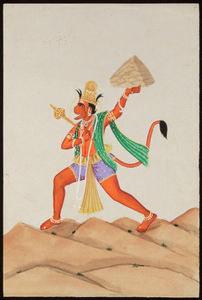 Hanuman Carrying The Mountain - Canvas Prints
