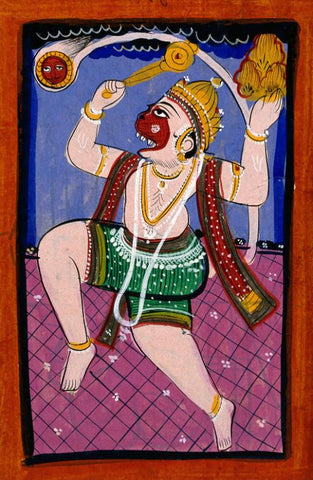 Hanuman With The Sun In His Tail Carrying The Mountain - Life Size Posters by Raghuraman