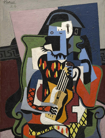 Harlequin Musician - Canvas Prints
