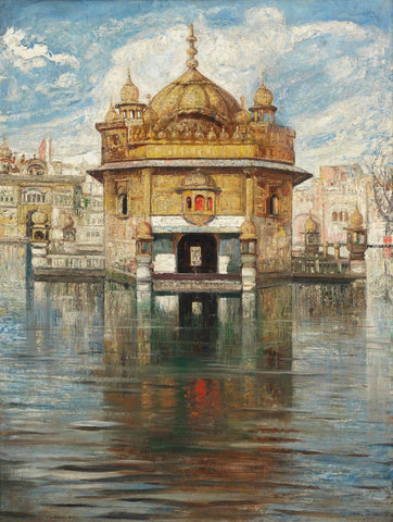 Harmandir Sahib (Golden Temple) Amritsar Punjab India - Sikh Holy Place - Gyula Tornai - Orientalist Art Painting - Framed Prints by Gyula Tornai