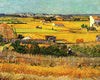 Harvest At La Crau with Montmajour in the Background - Canvas Prints