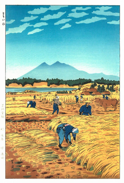 Harvesting - Kasamatsu Shiro - Japanese Woodblock Ukiyo-e Art Print - Framed Prints