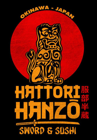 Hattori Hanzo - Sword And Sushi  - Kill Bill - Quentin Tarantino - Hollywood Movie Graphic Poster - Canvas Prints by Ash