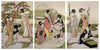 Hawking Party In Front Of Mount Fuji - Kitagawa Utamaro - Ukiyo-e Woodblock Print Art Painting - Life Size Posters