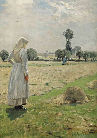 Hay Season in Ilverich - Hugo Muhlig - Impressionist Painting by Hugo Muhlig