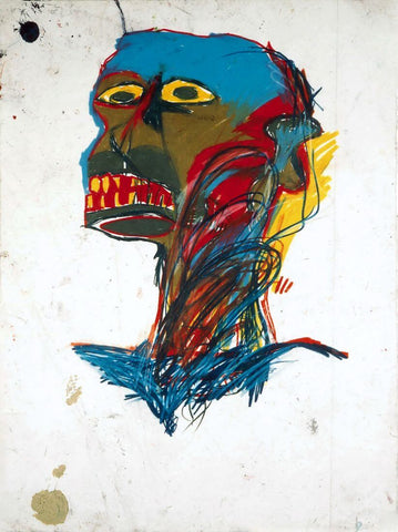 Head - Jean-Michel Basquiat - Neo Expressionist Painting - Canvas Prints