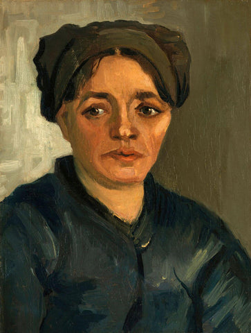 Head Of A Peasant Woman - Vincent van Gogh - Portrait Painting - Framed Prints