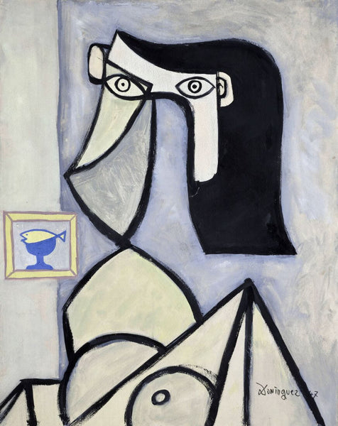 Head Of A Woman - Maud Bonneaud (Tête De Femme) - Oscar Dominguez - Surrealist Painting - Framed Prints