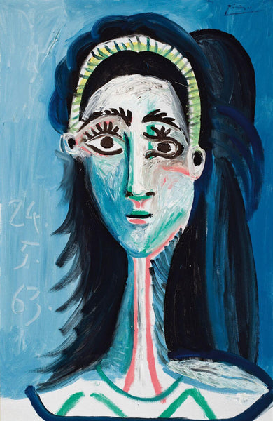 Head Of A Woman (Tête de Femme) Jacqueline - Pablo Picasso - Art Painting - Framed Prints