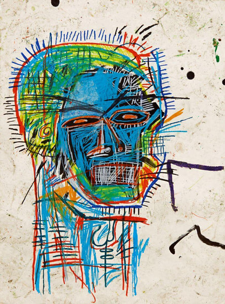 Head (Blue) - Jean-Michel Basquiat - Neo Expressionist Painting - Framed Prints