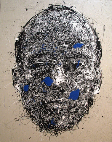 Head Of Man – Blue - Life Size Posters by Craig Paul