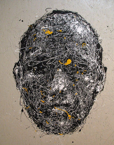 Head Of Man – Yellow Life Size Posters by Craig Paul