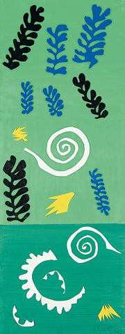 Composition Green Background 1947 (Composition Fond Vert) – Henri Matisse - Cutouts Lithograph Art Print by Henri Matisse
