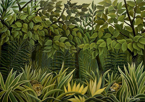 Two Lions On The Prowl In The Jungle - Posters by Henri Rousseau