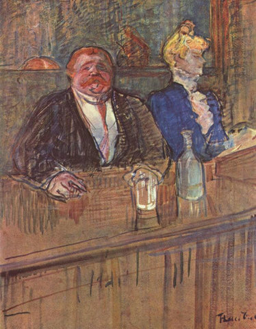 At the Café: The Customer And The Anaemic Cashier, 1898 - Large Art Prints by Henri de Toulouse-Lautrec