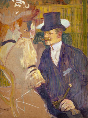 The Englishman At The Moulin Rouge Version 2 - Large Art Prints by Henri de Toulouse-Lautrec