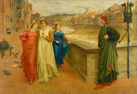 Dante And Beatrice - Large Art Prints by Henry Holiday