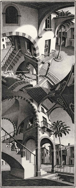 High And Low - M C Escher - Canvas Prints