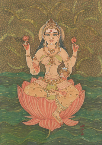 Indian Miniature Art - Annapoorna Devi - Life Size Posters by Kritanta Vala