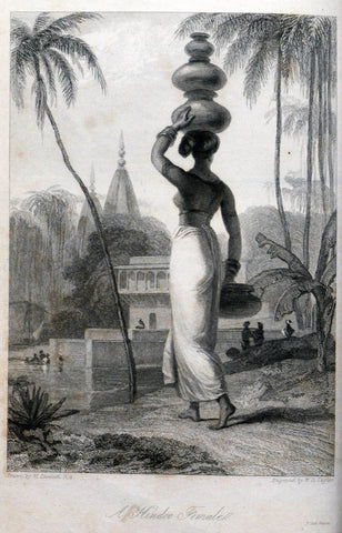Hindu Woman - William Daniell - Vintage Orientalist Paintings of India - Life Size Posters