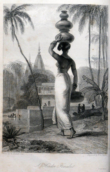 Hindu Woman - William Daniell  - Vintage Orientalist Paintings of India - Canvas Prints