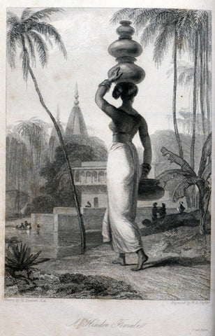 Hindu Woman - William Daniell - Vintage Orientalist Paintings of India by William Daniell