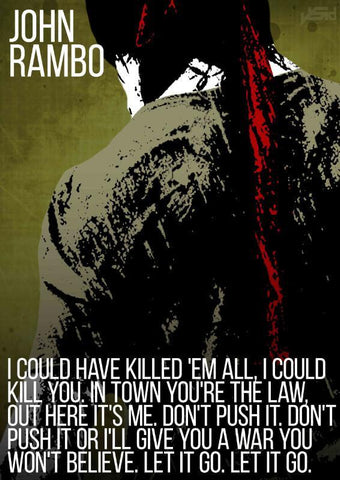 Hollywood Movie Poster - John Rambo - Large Art Prints by Joel Jerry