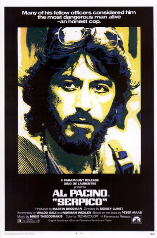 Hollywood Movie Poster - Serpico - Large Art Prints by Joel Jerry