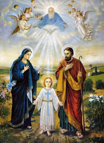 Holy Family - Holy Trinity – Christian Art Painting by Christian Art