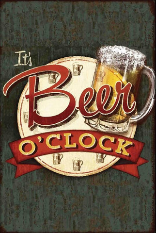 Home Bar Wall Decor - Its Beer O'Clock - Large Art Prints