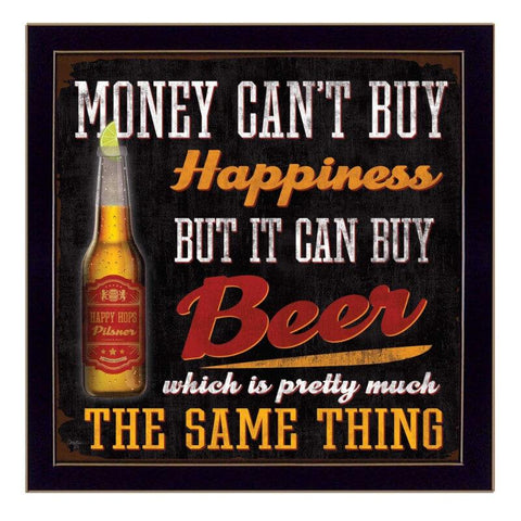 Home Bar Wall Decor - Money Cannot Buy You Happiness But It Can Buy Beer by Tallenge Store