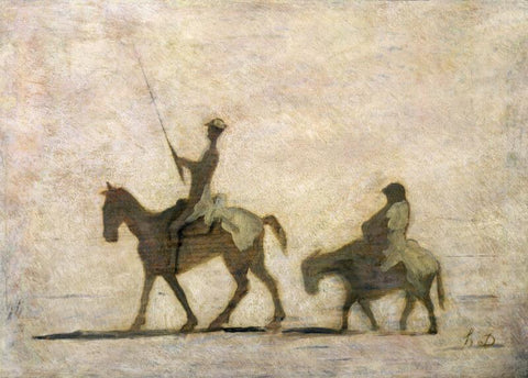 Don Quichotte Et Sancho Panza - Large Art Prints by Honoré Daumier