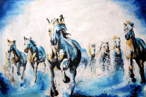 Horse Premier League - Canvas Prints by Michael Pierre