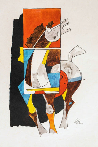 Horse (Watercolor) - Maqbool Fida Husain - Large Art Prints