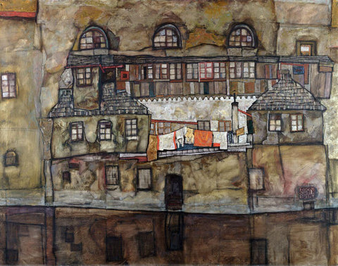 House Wall On The River - Egon Schiele - Posters