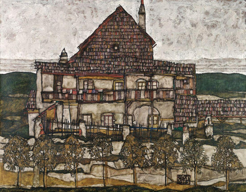 House With Shingles Roof (Haus mit Schindeldach (Altes Haus II) - Egon Schiele - Canvas Prints