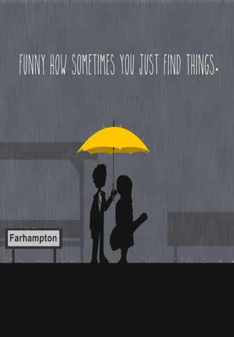 How I Met Your Mother - Yellow Umbrella Farhampton - Minimalist Poster by Vendy