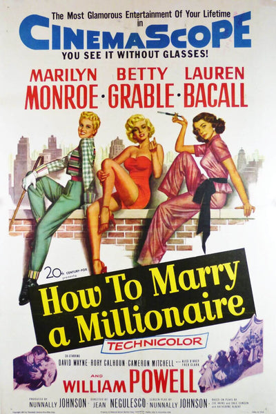 How To Marry A Millionaire  Marilyn Monroe - Hollywood English Movie Art Poster - Framed Prints